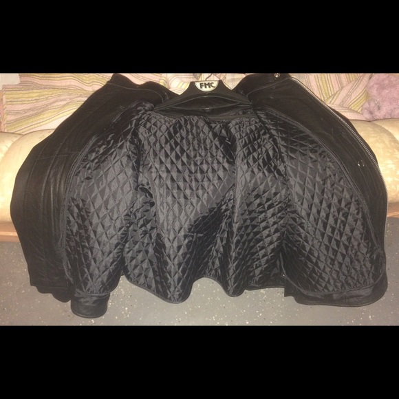 FMC black leather motorcycle riding jacket - Picture 3 of 6